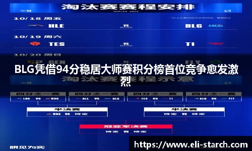 BLG凭借94分稳居大师赛积分榜首位竞争愈发激烈
